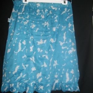 Blue White TSE 8 M Bubble Hem Casual Skirt